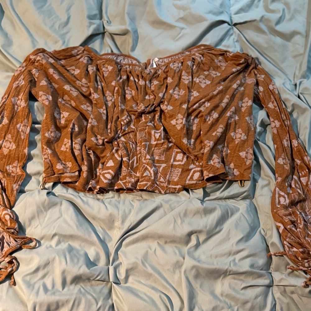 Free People Rust Patterned Women's Top